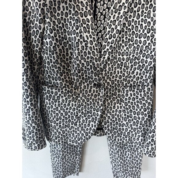 Rachel Zoe Pants Suit Blazer Top Shirt Set 8 10 Gray Black Polka Dot Trouser - Picture 4 of 7